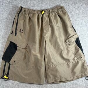 VTG Y2K OTB Cargo Shorts Mens Brown Elastic Waist Tactical Skater Hiking Large